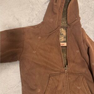 Fox Brown Fur Jacket with Hood and Insulated Lining